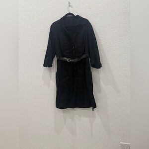 Elegant Black Button-Up Dress